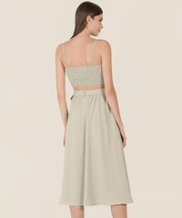 Bellise Midi Skirt in Green Back View