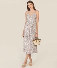 Cherie Floral Twist Front Maxi Dress in Ivory Fashion Online Store