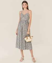 Cherie Floral Twist Front Maxi Dress in Light Blue Fashion Online Store