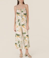 Flores Printed Wide Leg Jumpsuit in Ivory Online Fashion