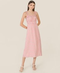 Inga Gingham Midaxi Dress in Rose Fashion Online Store