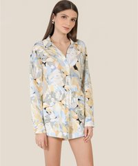 Massimo Floral Abstract Shirt in Yellow Singapore Blogshop Online