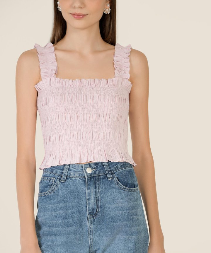 Aimery Shirred Top - Thistle