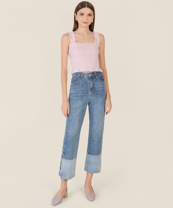 Rhiannon Contrast Straight Jeans