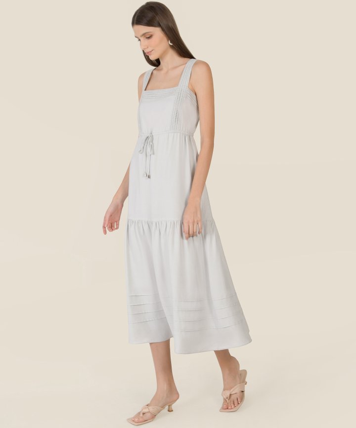 Athens Drawstring Maxi Dress - Alice Blue
