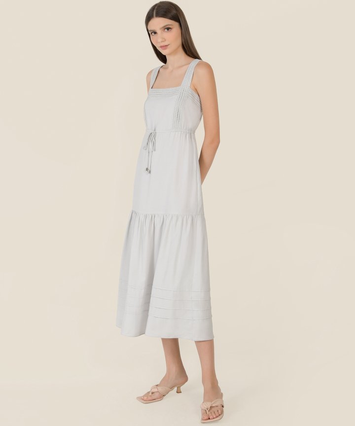 Athens Drawstring Maxi Dress - Alice Blue