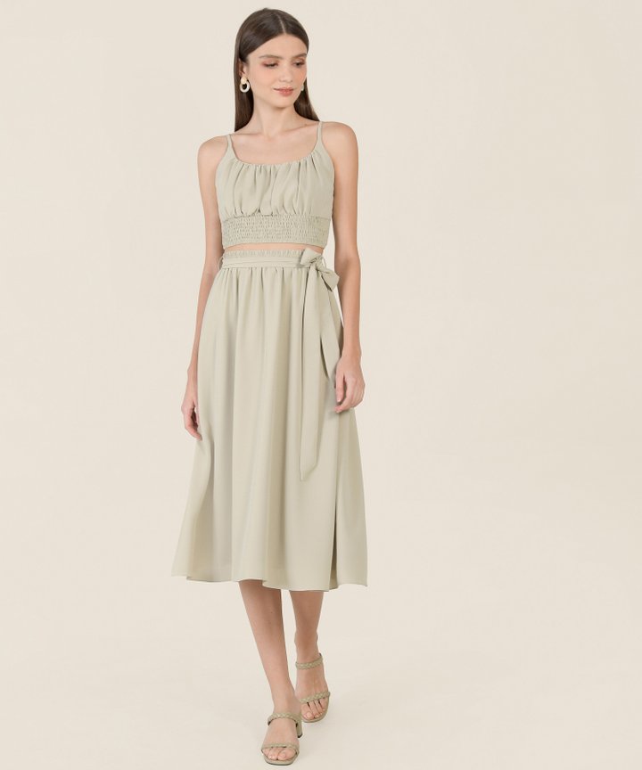 Bellise Midi Skirt - Green Tea