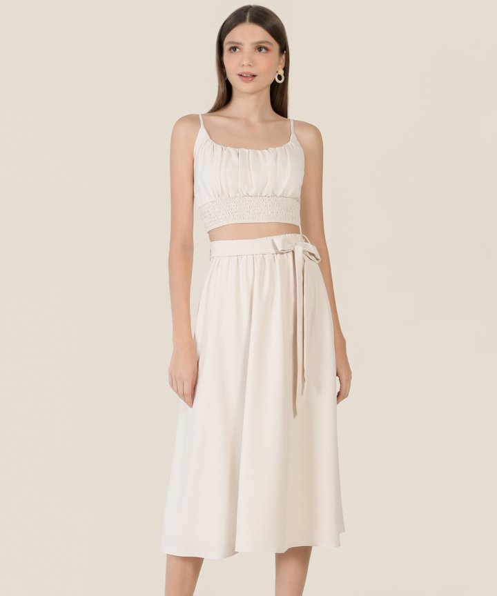 Bellise Ruched Cropped Top - Cream