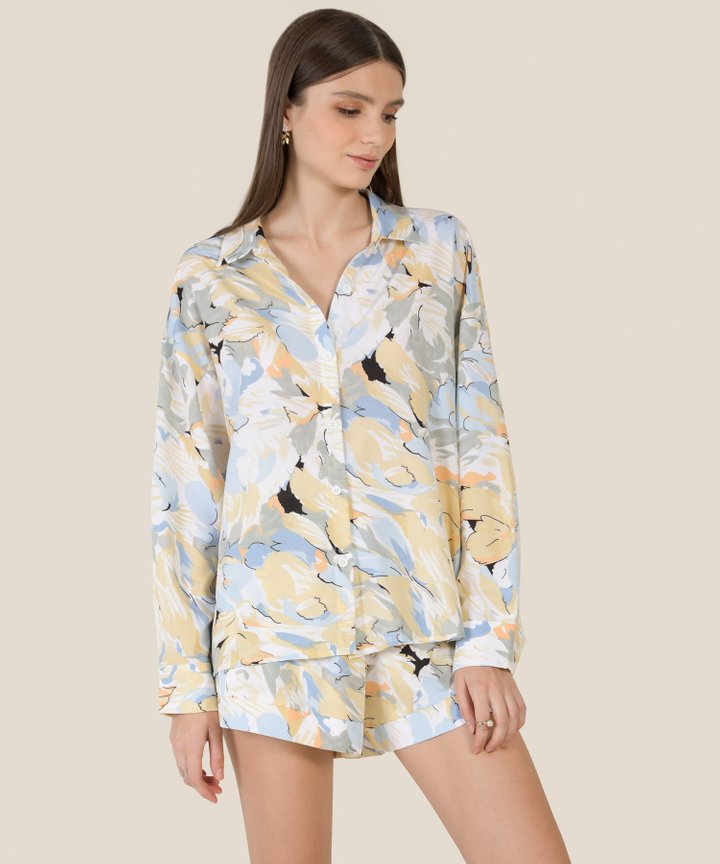 Massimo Floral Abstract Shirt - Sunrise