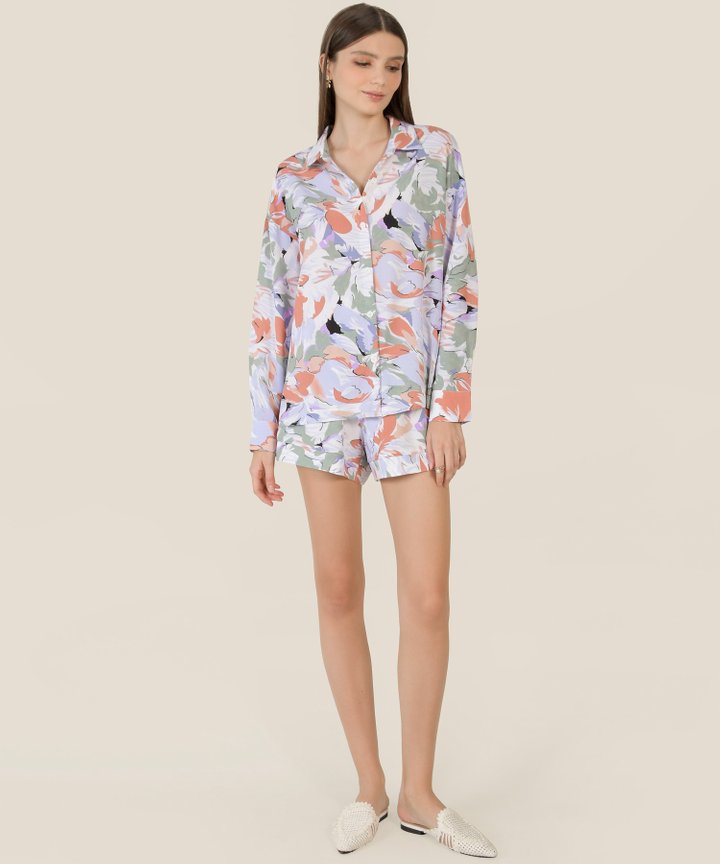 Massimo Floral Abstract Shorts - Sunset