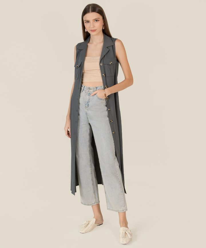 Bindi Linen Ruched Cropped Top - Sand