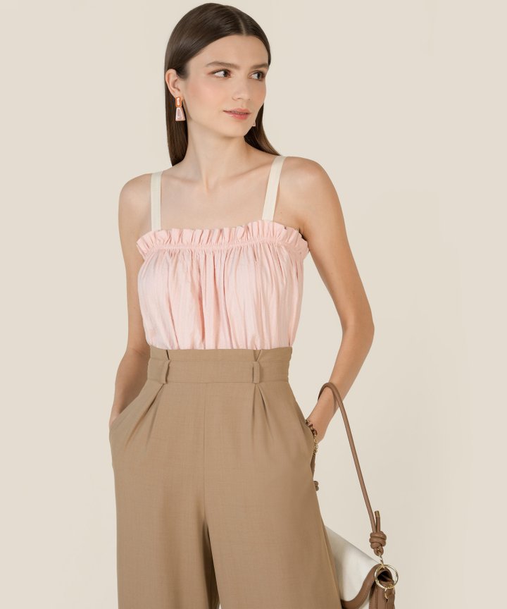 Vanille Gathered Tent Top - Rosewater