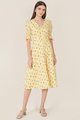 Catalunya Floral Button Down Midi in Yellow Women's Dresses Online