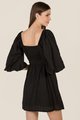 Iman Ruched Pouf Sleeve Dress Back View