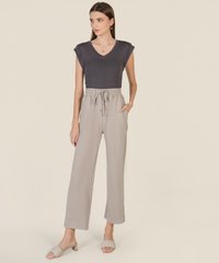 Antalya Cotton V-Neck Tee in Dark Ash Singapore Blogshop Online