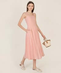Captive Embroidered Midi Dress in Pink Women's Clothing Online