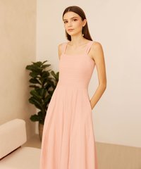 Captive Embroidered Midi Dress in Pink Online Clothes Singapore Shopping