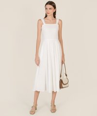 Captive Embroidered Midi Dress in White Blogshop Singapore Online