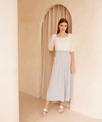 Charlotte Broderie Top in White Close Up View