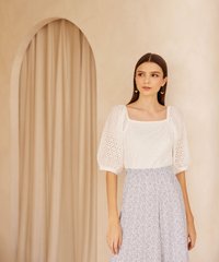 Charlotte Broderie Top in White Female Fashion Online