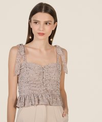 Cupid Floral Tie Shoulder Top in Lavender Women's Tops Online