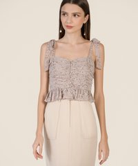 Cupid Floral Tie Shoulder Top in Lavender Women's Clothing Online