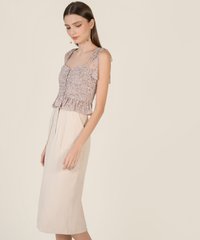 Cupid Floral Tie Shoulder Top in Lavender Fashion Online Store