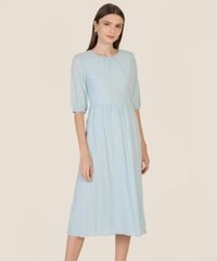 River Broderie Midi Dress in Baby Blue Women's Clothing Online