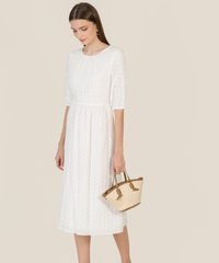 River Broderie Midi Dress in White Smart Casual Women's Wear
