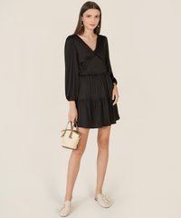 Vallena Frill Tiered Dress in Black Women's Clothing Online