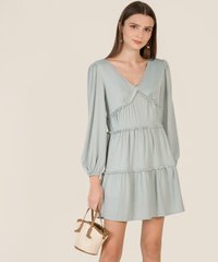 Vallena Frill Tiered Dress in Spring Blue Women's Clothing Online