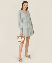 Vallena Frill Tiered Dress in Spring Blue Fashion Online Store