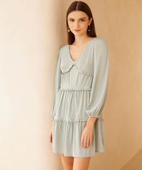 Vallena Frill Tiered Dress in Spring Blue Ladies Clothes Online