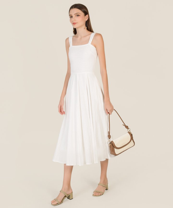 Captive Embroidered Midi Dress - White