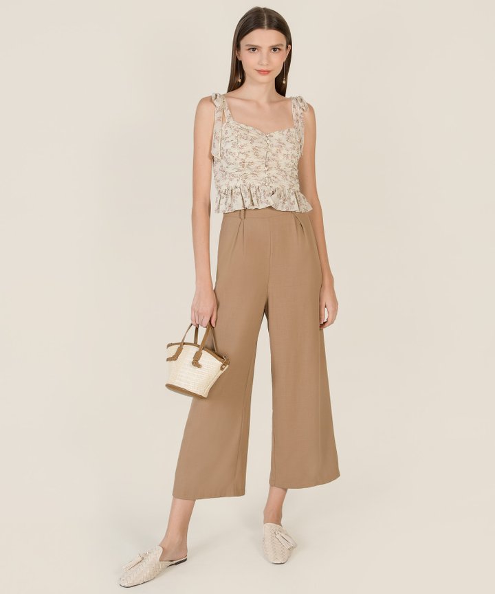 Liv Wide Leg Pants - Tan