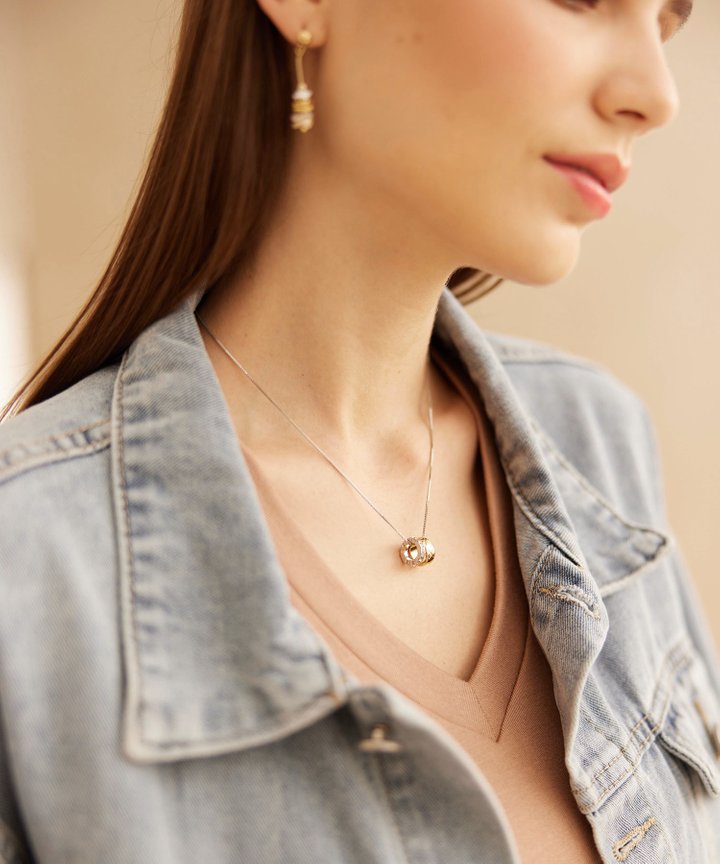 Gehry Double Ring Necklace