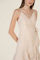 Marisol Gingham Overlay Ruffle Midi Dress in Apricot Women's Apparel Online