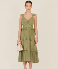 Solange Ruffle Maxi in Green Women's Clothing Online