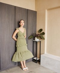 Solange Ruffle Maxi in Green Online Women's Fashion
