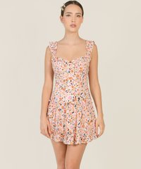 Tulum Floral Bustier Dress in Pink Ladies Clothes Online