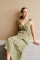 Solange Ruffle Maxi in Green Online Dress Singapore