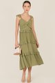 Solange Ruffle Maxi in Green Fashion Online Store
