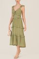Solange Ruffle Maxi in Green Online Clothes Singapore Shopping
