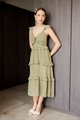 Solange Ruffle Maxi in Green Women's Dresses Online