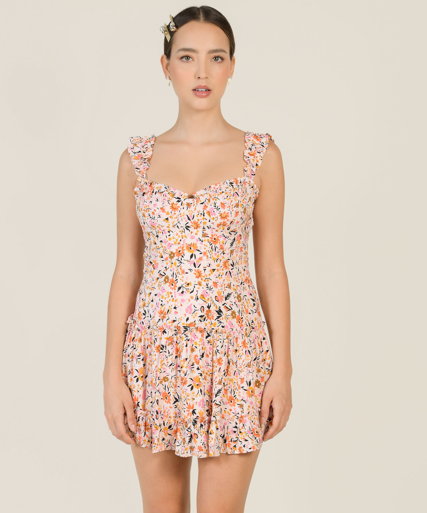Tulum Floral Bustier Dress in Pink Women's Clothing Online