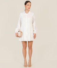 Ballad Tiered Shirtdress in White Smart Casual Women's Wear