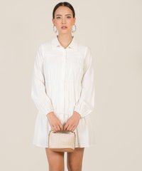 Ballad Tiered Shirtdress in White Women's Clothing Online