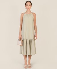 Bridge Eyelet Trim Maxi in Green Women's Dresses Online