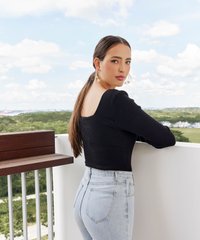 Karine Cold Shoulder Knit Top in Black Fashion Online Store