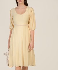 Olympia Scoop Neck Midi in Yellow Online Dresses Singapore